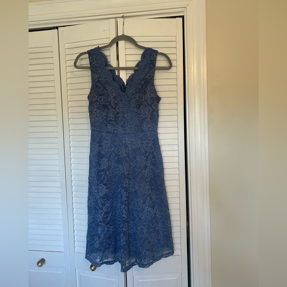 NWT Grace Karin Blue Lace Midi Dress